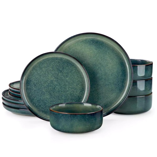 Set piatti verde - gres, servizio