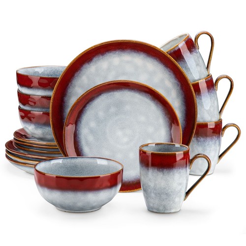 Set piatti rosso gres - , servizio