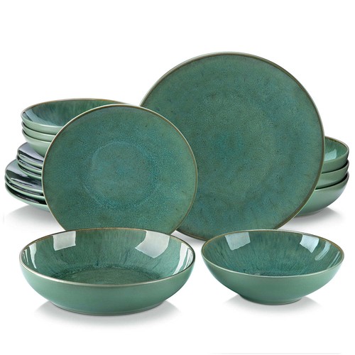 Set piatti gres - verde, servizio