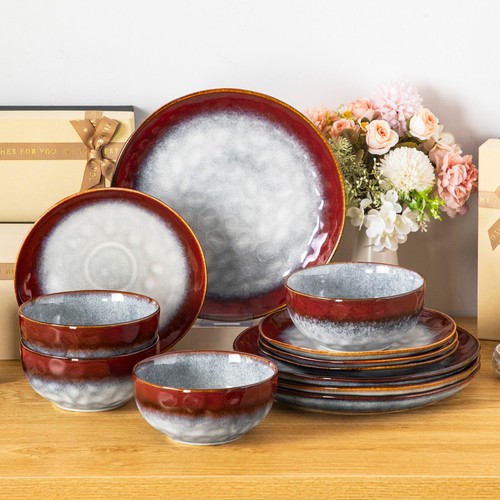 Set piatti rosso gres - , servizio