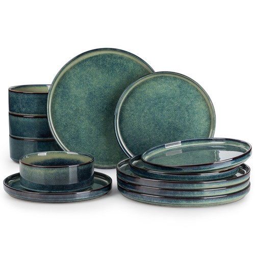 Set piatti verde gres servizio
